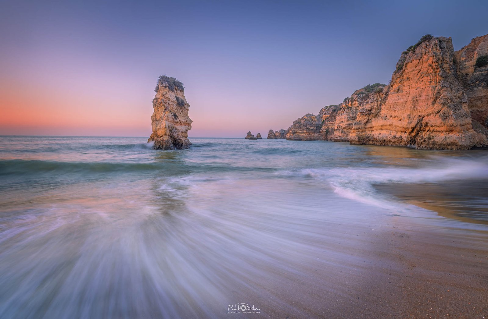Seastack in the Algarve in Portugal