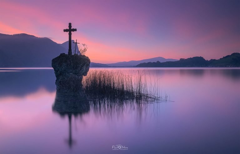 Golling at dusk, Austria